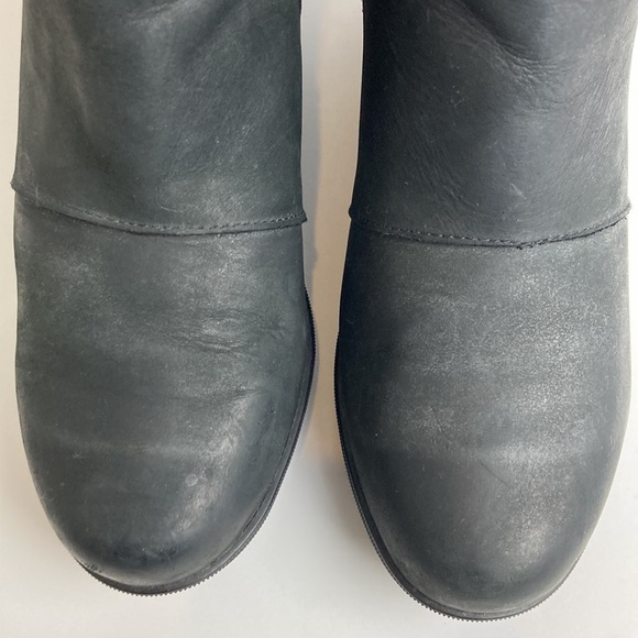 Sorel Joan Of Arctic Wedge II Chelsea Black Leather Booties Platform 10 NL3022 - Picture 9 of 16